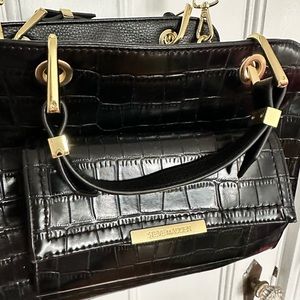 Steven Madden Black Alligator Embossed Shoulder Hand bag